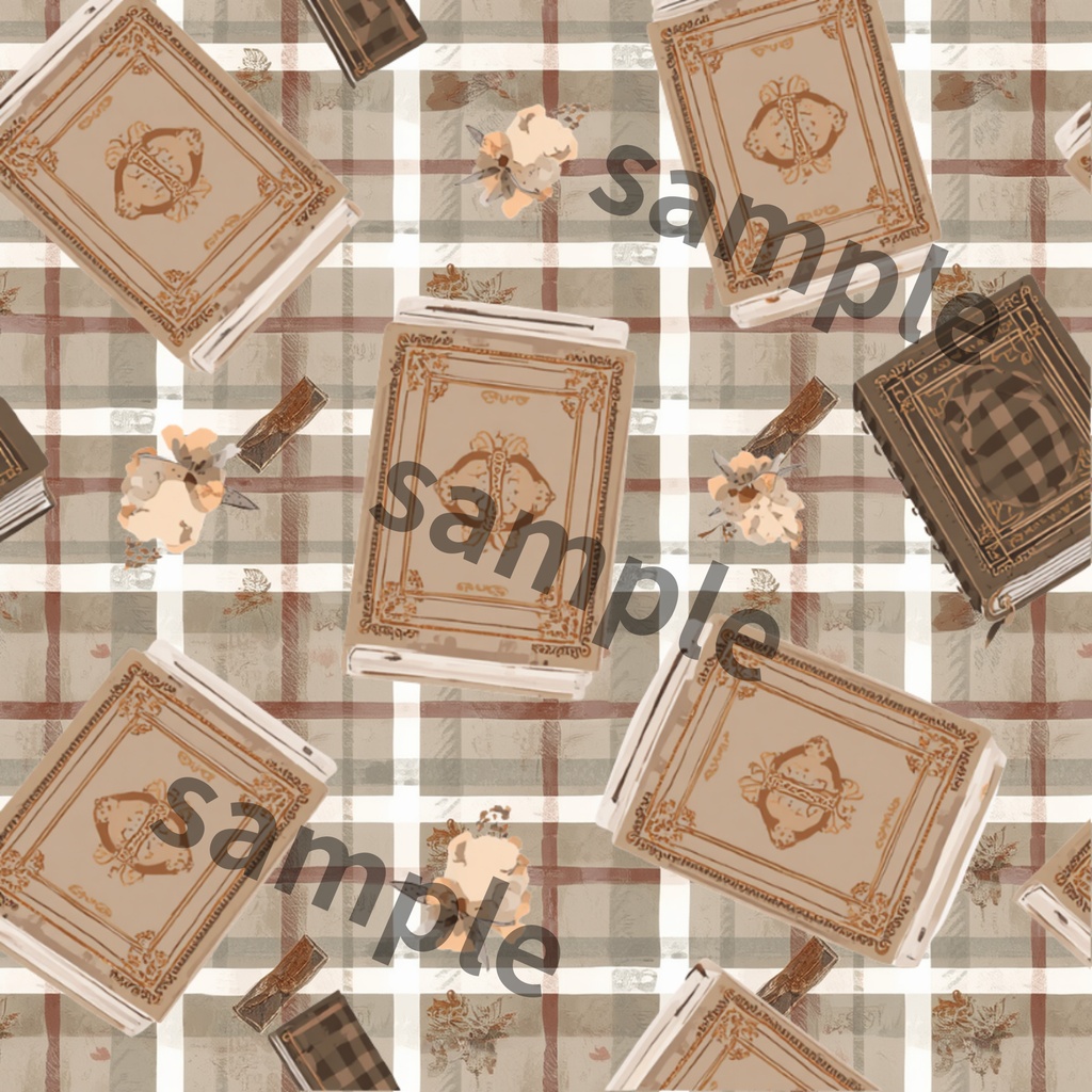Antique × Check ― アンティーク × チェックデジタルペーパー 6柄セット|くすみカラー