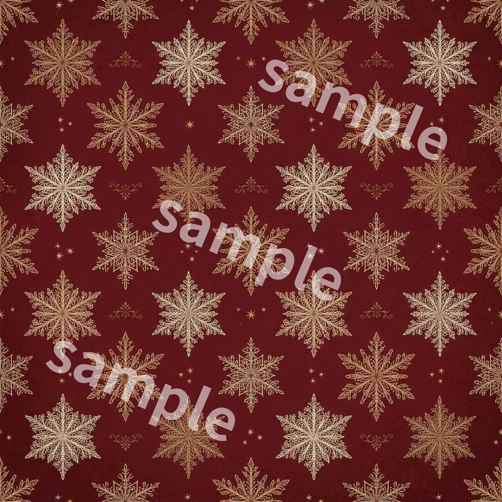 大人かわいいクラシッククリスマス|アンティーク風デジタルペーパー6柄セット|コラージュ・ラッピング素材