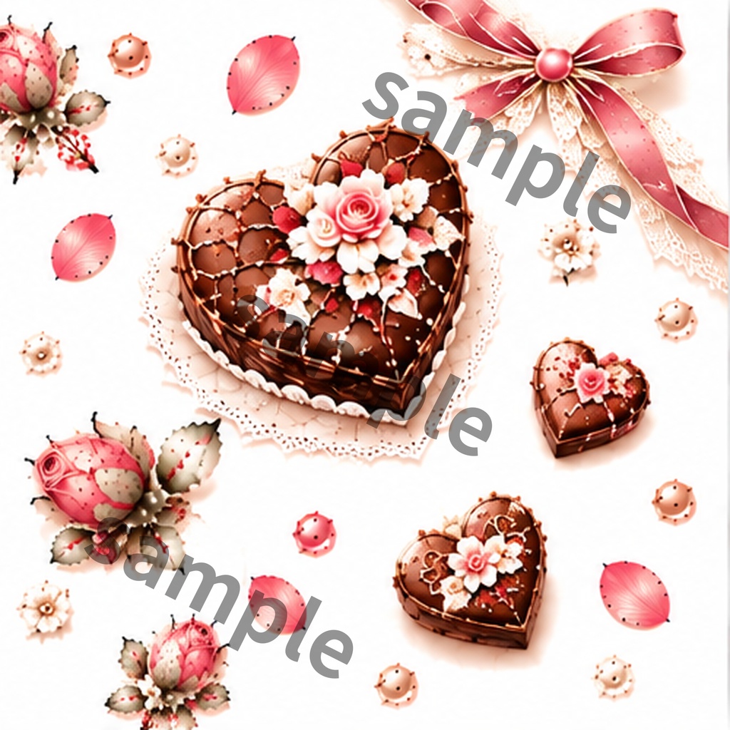 【デジタルペーパー6柄】Antique Chocolate|アンティーク チョコレート・くすみピンク・バレンタイン・大人かわいい|商用利用OK