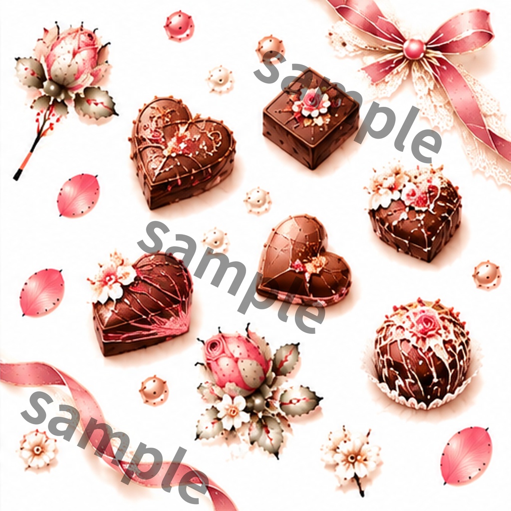 【デジタルペーパー6柄】Antique Chocolate|アンティーク チョコレート・くすみピンク・バレンタイン・大人かわいい|商用利用OK