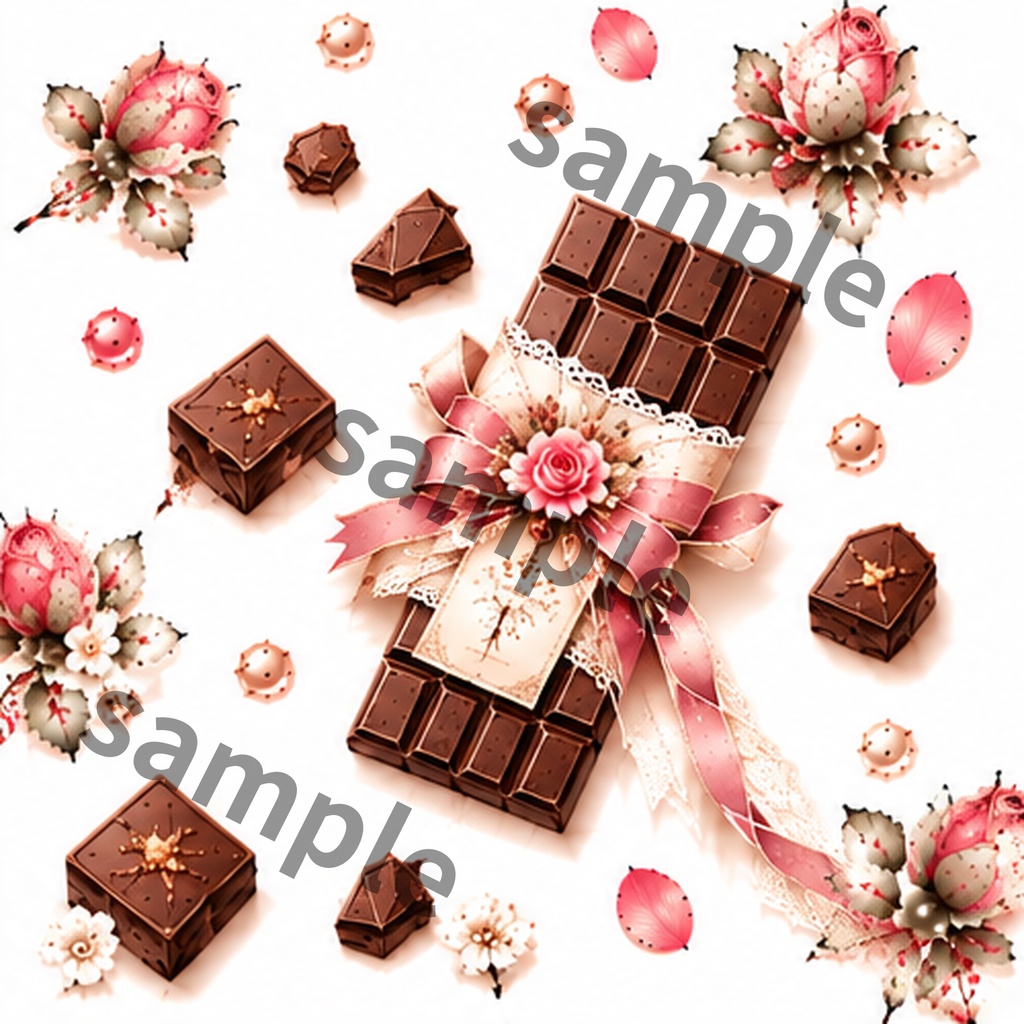 【デジタルペーパー6柄】Antique Chocolate|アンティーク チョコレート・くすみピンク・バレンタイン・大人かわいい|商用利用OK