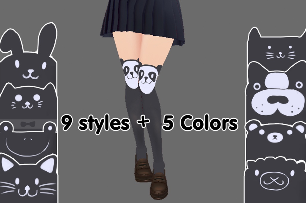 Stocking Whit 9 styles and 5 colors Vroid textures