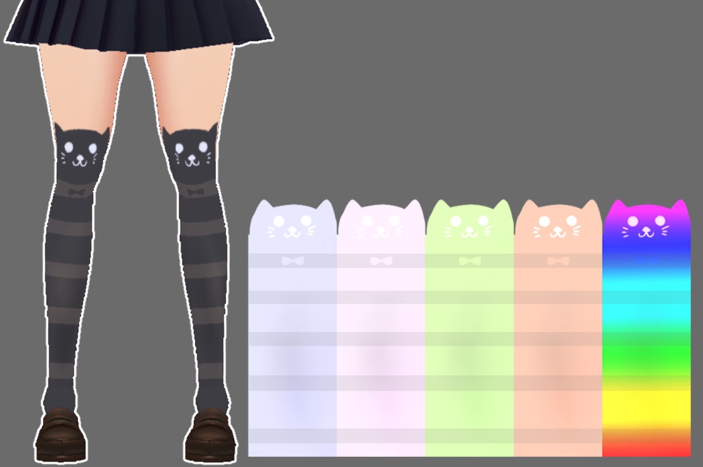 Stocking Whit 9 styles and 5 colors Vroid textures