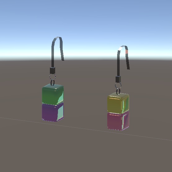 【VRChat想定】キューブキャンディピアス