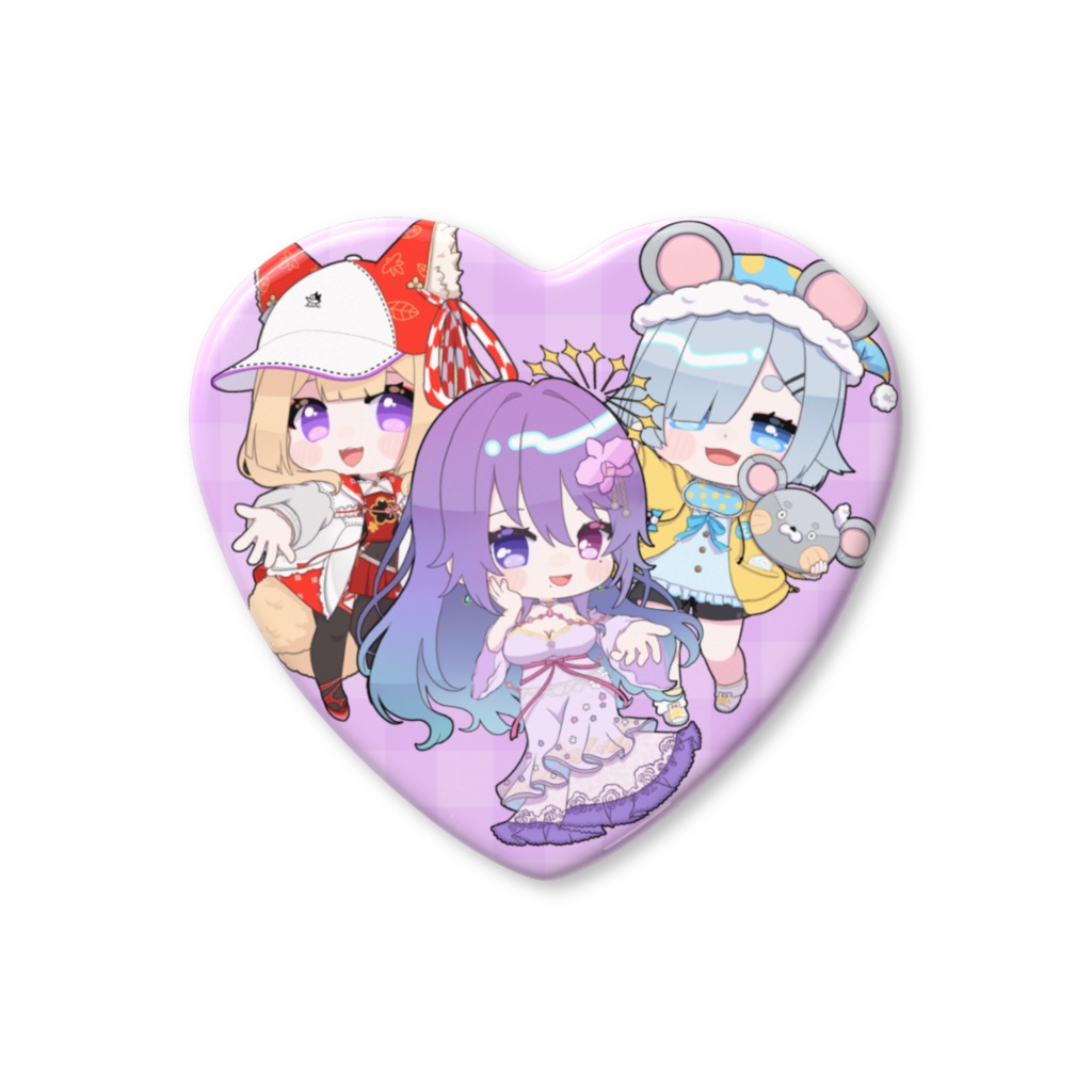 ハート缶バッジ (カトレアver.)