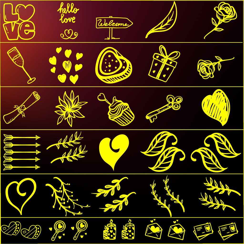 大人可愛いロマンチックスタンプ112種 | Procreate & PSブラシ