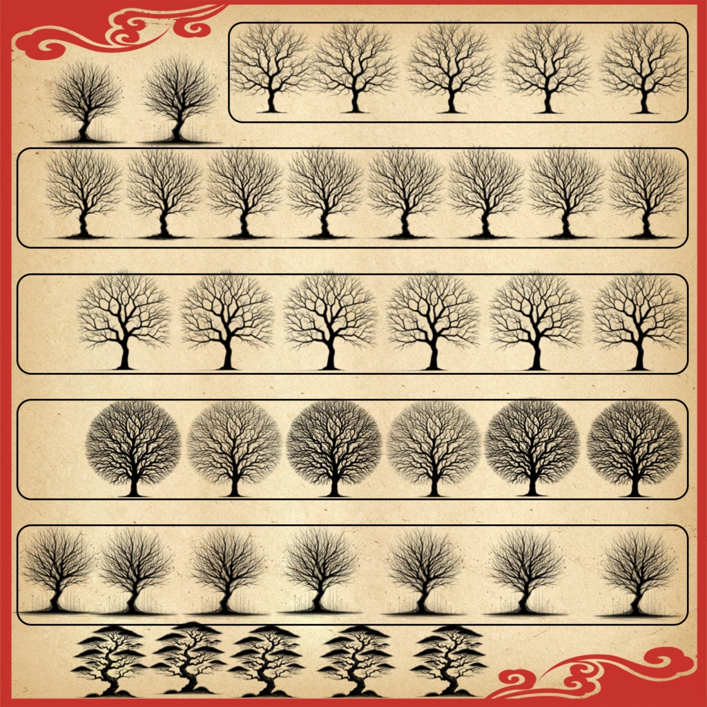 99種類の樹木スタンプセット | Procreate & PS対応ブラシ