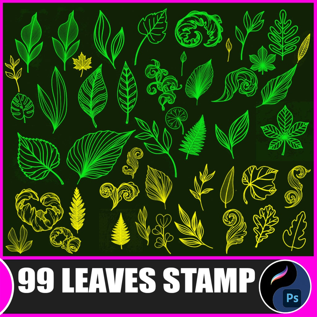 99種の葉っぱスタンプセット | Procreate & PS対応ブラシ
