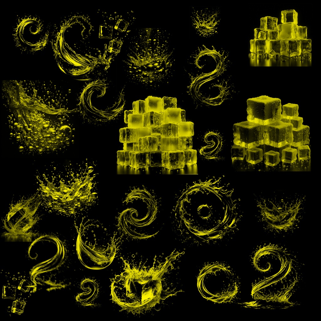 81種類の水しぶき&氷スタンプブラシセット - Photoshop & Procreate対応