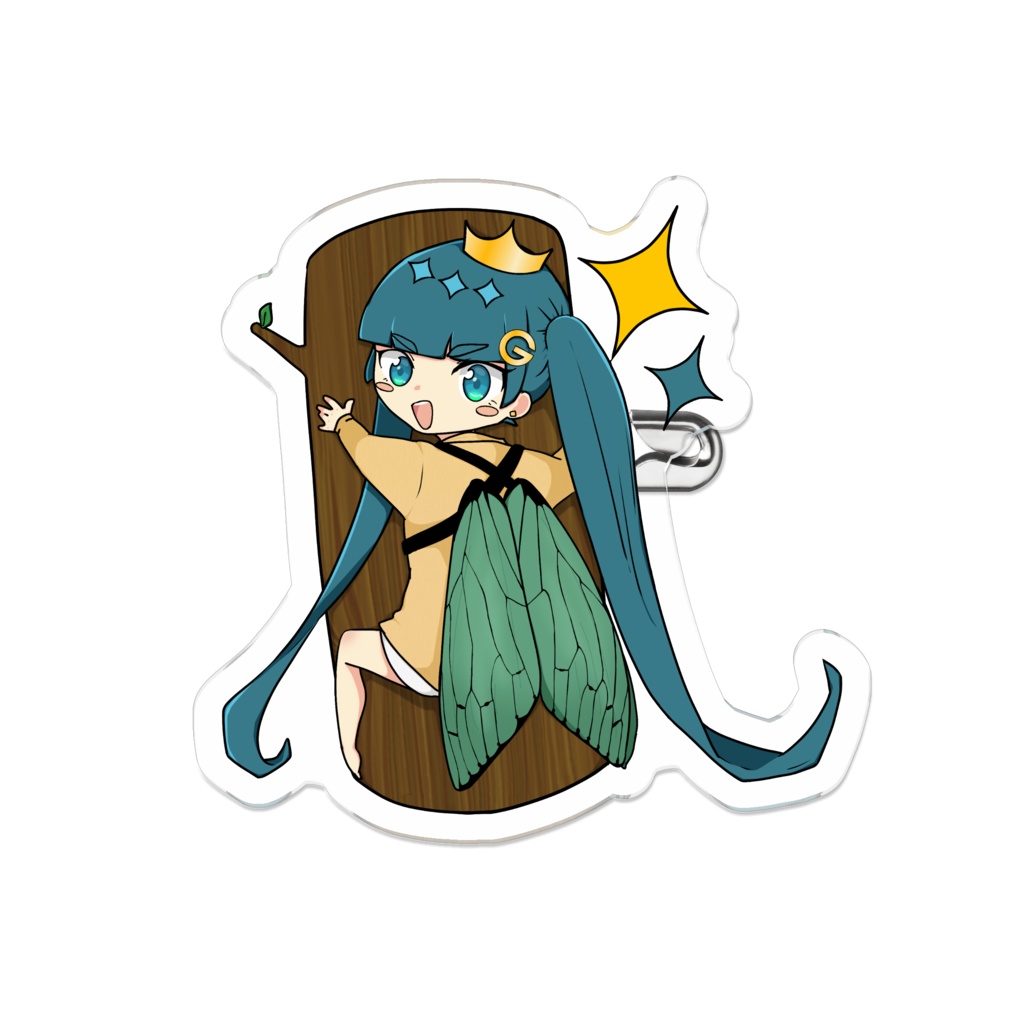 おやすみんみんぜみアクリルバッジ