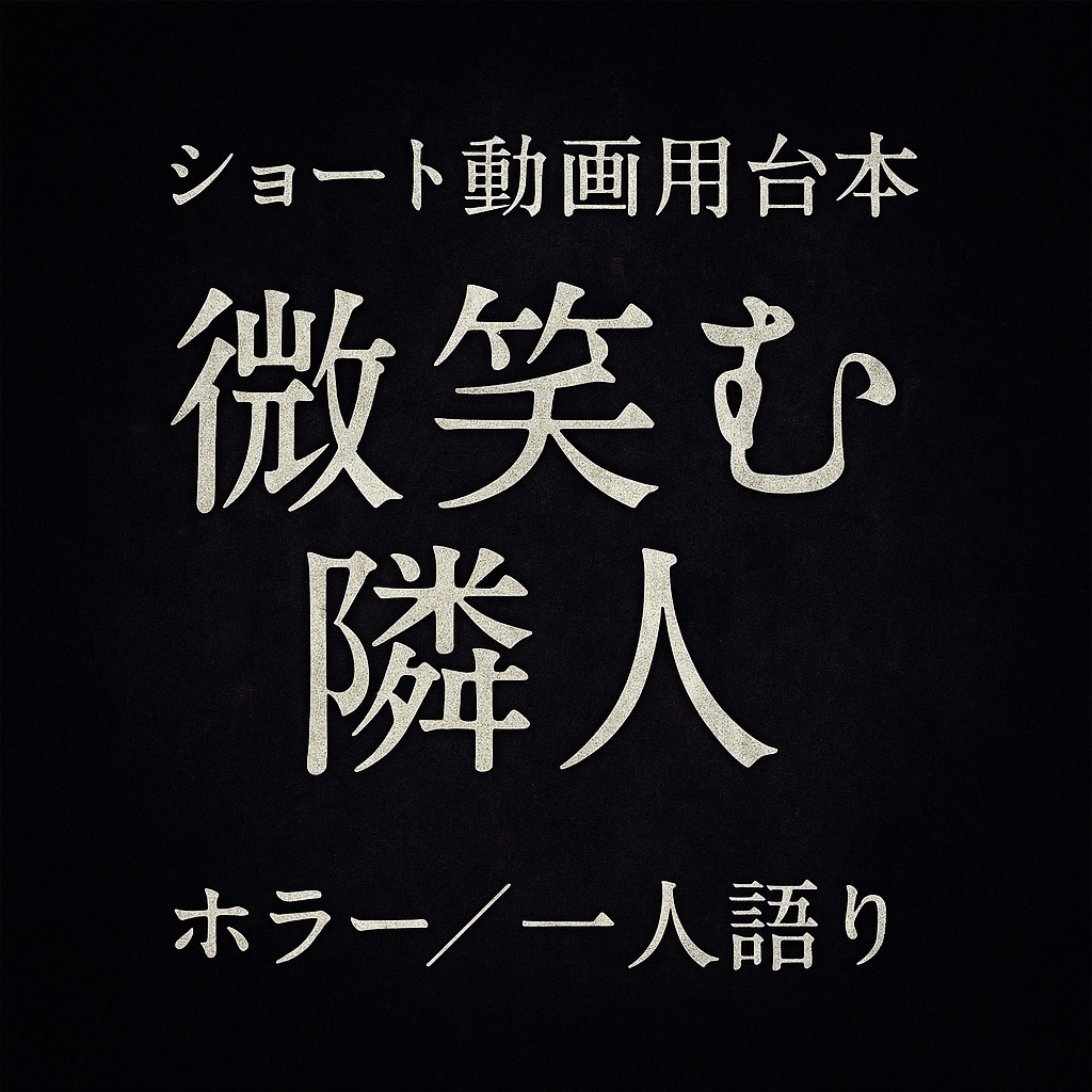 ショート動画用台本「微笑む隣人」　ホラー/一人語り