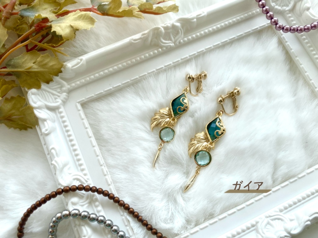 朝日様専用 【原神】ガイア イメージ イヤリング & コンパクトミラー