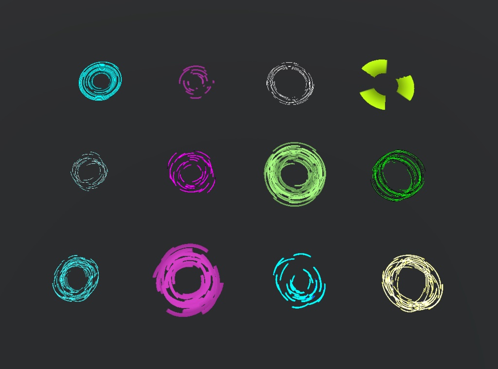 【VRChat向け】サイバー風ディスクシェーダー(&サンプル12個セット)