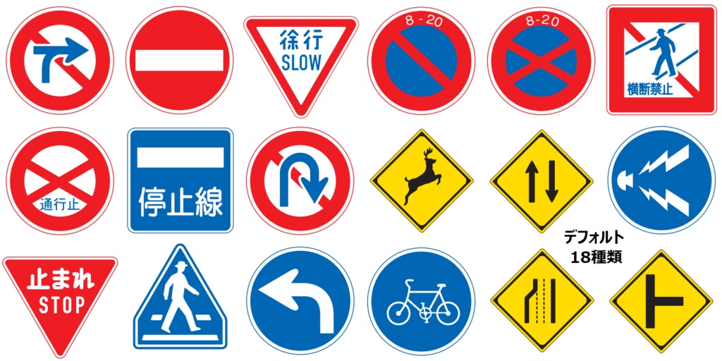 【VRChat向け】乱立する道路標識Paarticle(専用シェーダー付き)と道路標識モデル