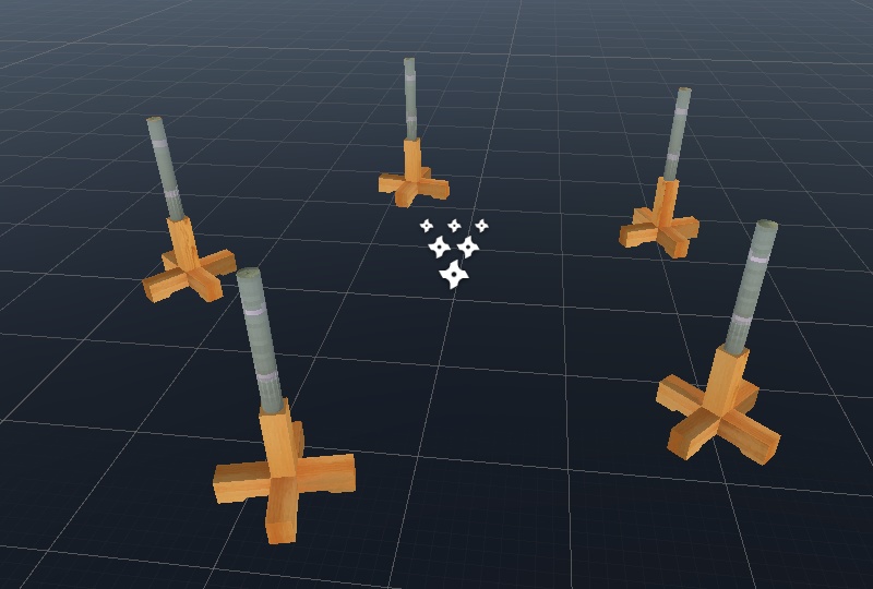 【VRChat向け】居合切り用巻き藁Particleと木刀