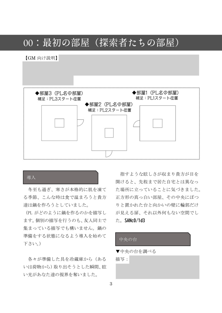 CoCシナリオ【豆腐の角に頭をぶつける】