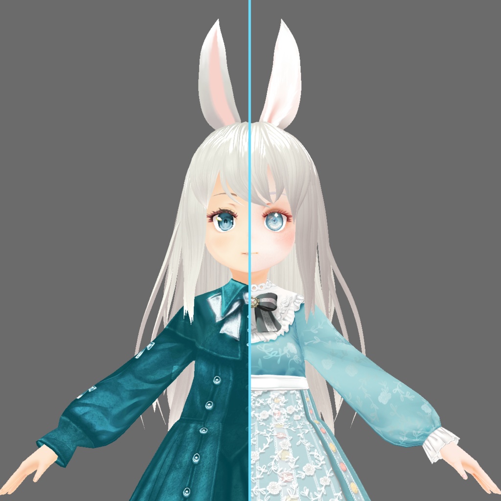 Model Recreation (PLACEHOLDER-TEXTURES - Edited VRoidβ Materials) for YOUR PURCHASE of yukinoa's Texture Set 少女 ロリータエプロンドレスのテクスチャ