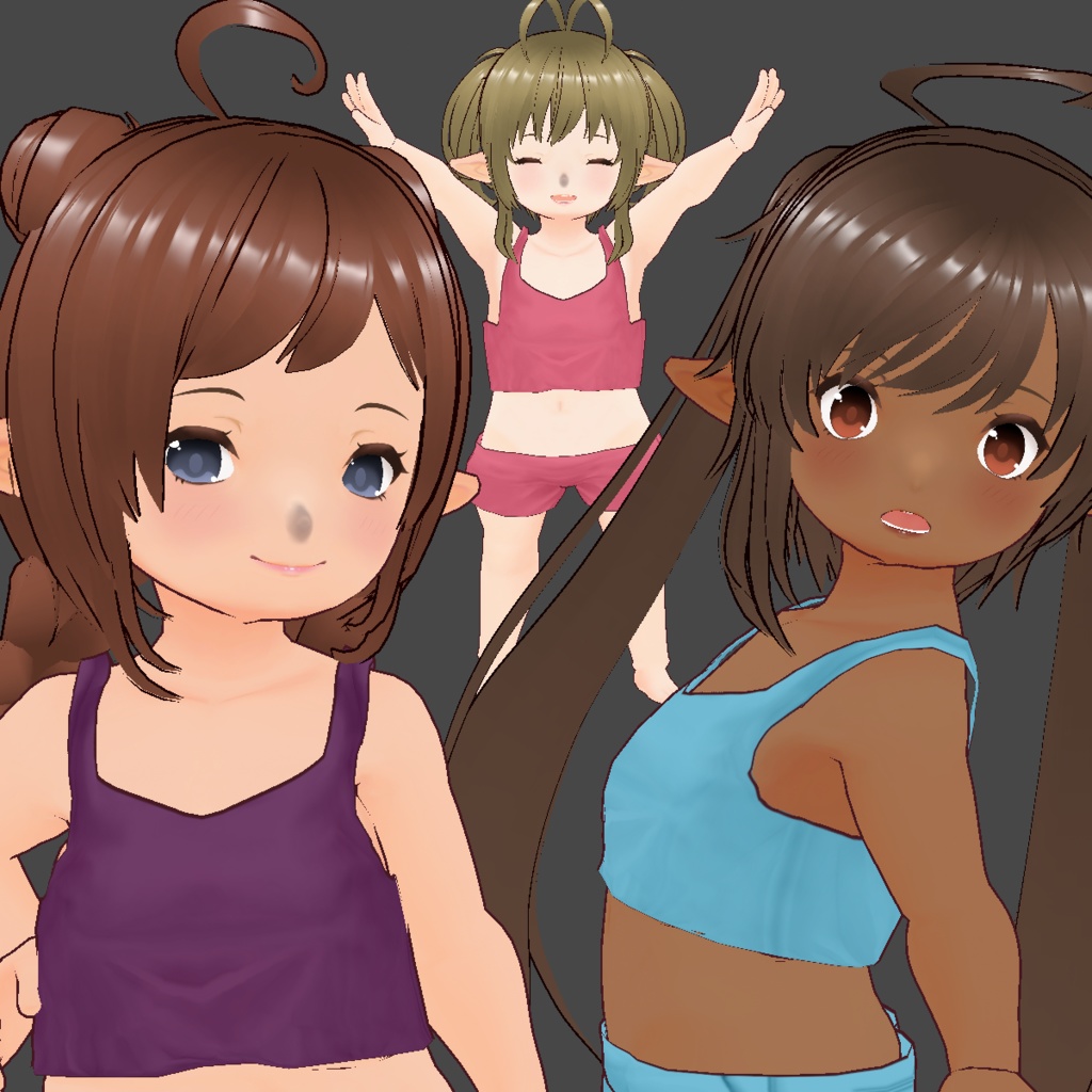 VRoid Lalafell Bodysuit + 3 Models