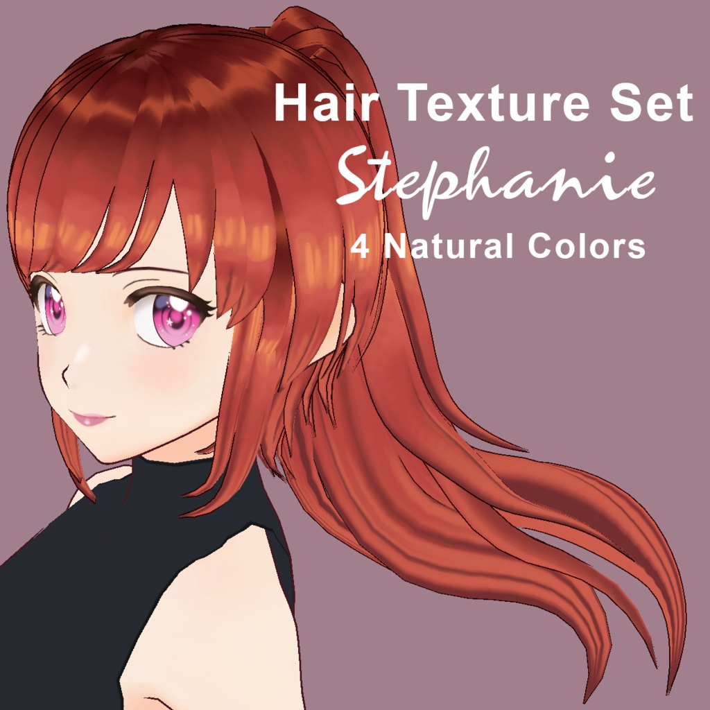 VRoid Hair Texture Set - Stephanie (4 Natural Colors)