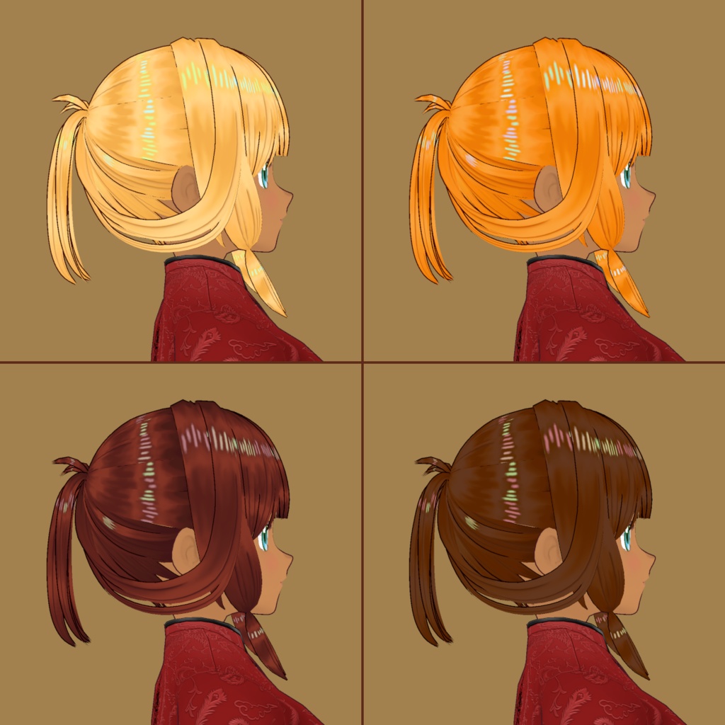 VRoid Hair Texture Set - Taylin (14 Anime Colors)