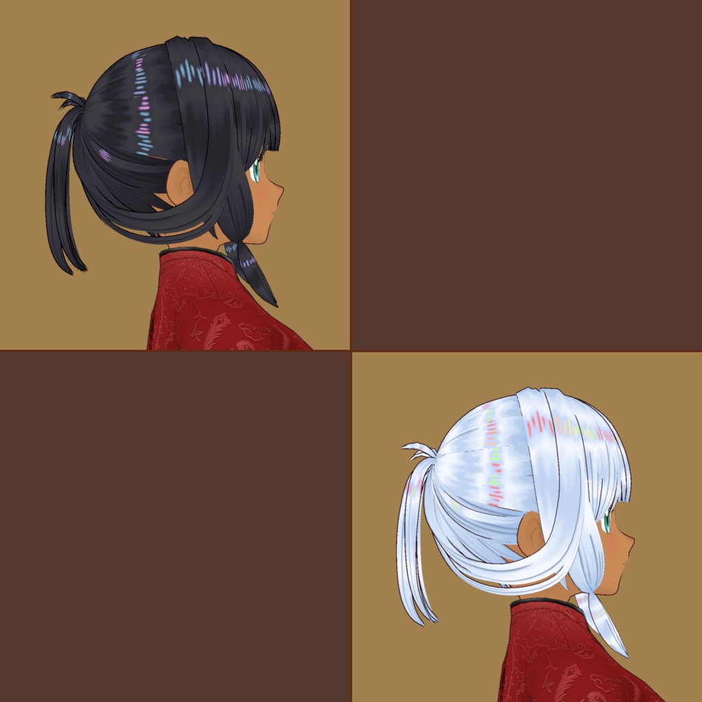 VRoid Hair Texture Set - Taylin (14 Anime Colors)