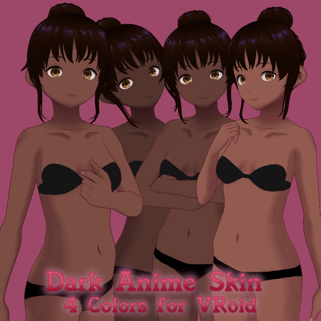 VRoid Dark Anime Skin 4 Colors