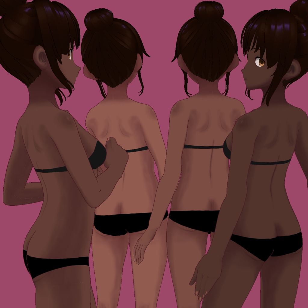 VRoid Dark Anime Skin 4 Colors