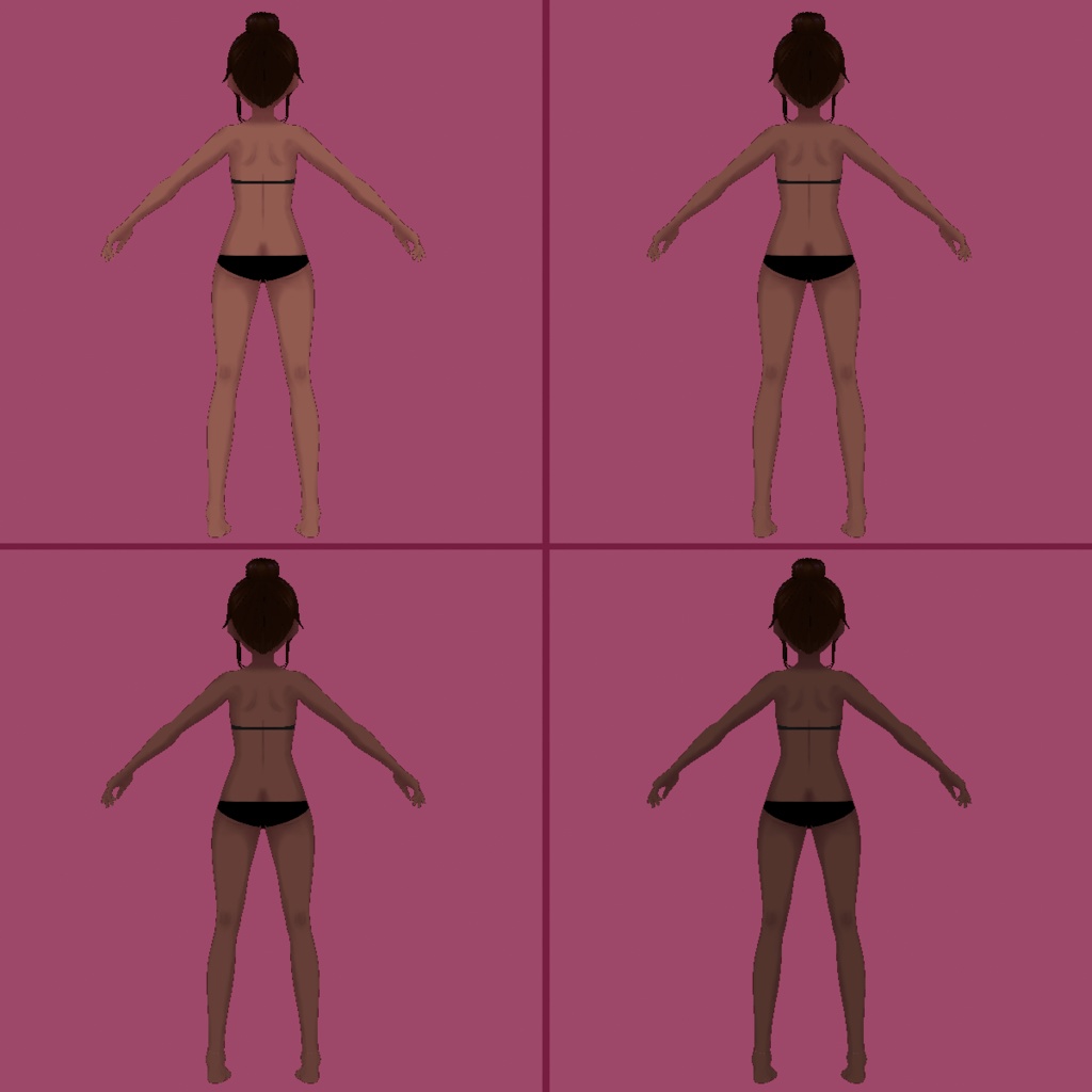 VRoid Dark Anime Skin 4 Colors