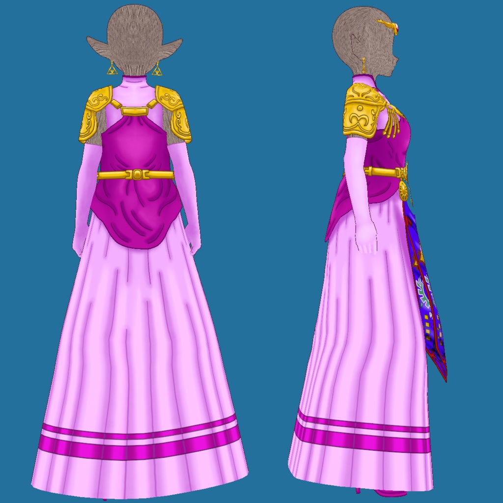 tLoZ Oot VRoid & PSD Adult Zelda Dress