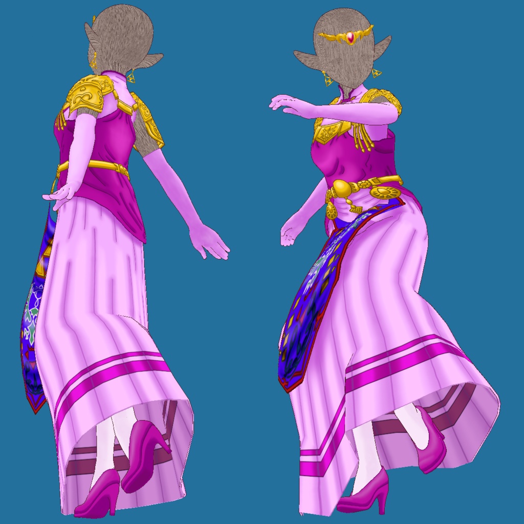 tLoZ Oot VRoid & PSD Adult Zelda Dress
