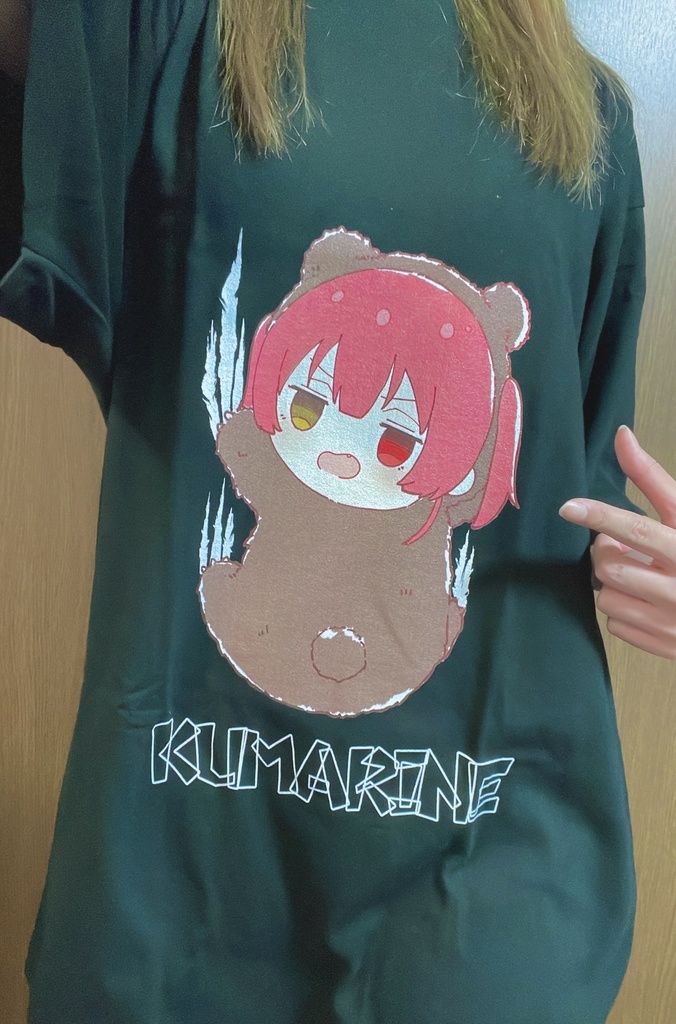 【非公式】爪痕付けちゃうクマリンTシャツ(爪痕白バージョン)-BLACK EDITION-予約販売