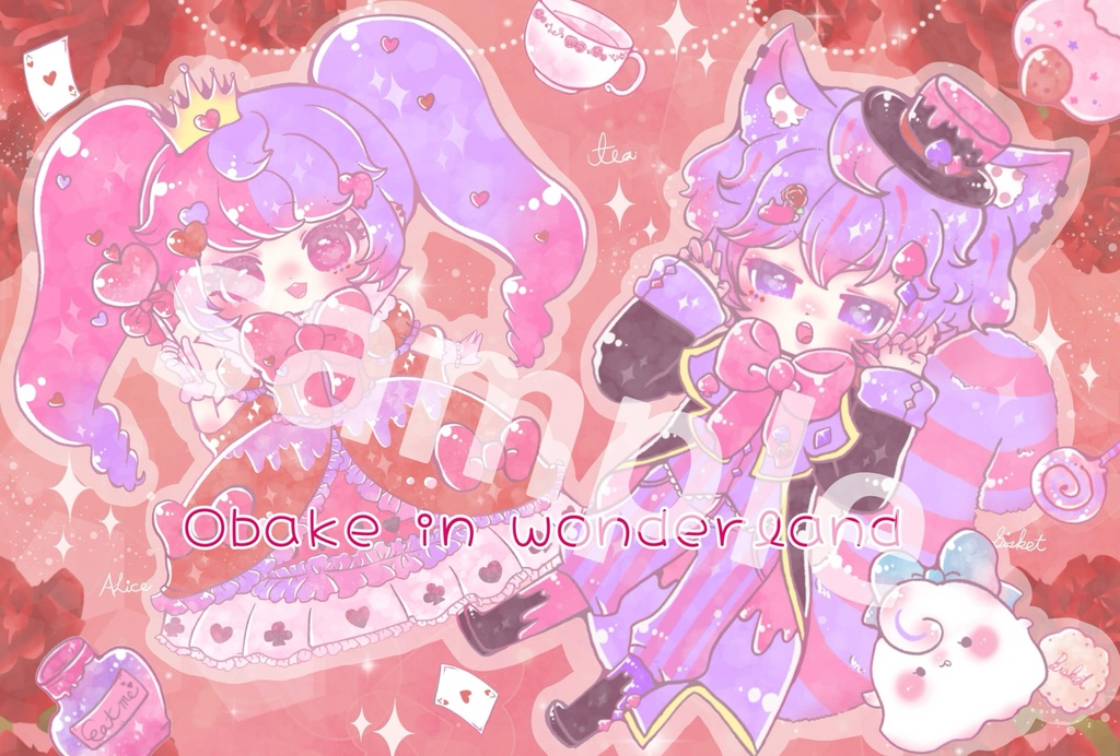 ポストカード④『❤Obake in wonderland❤』