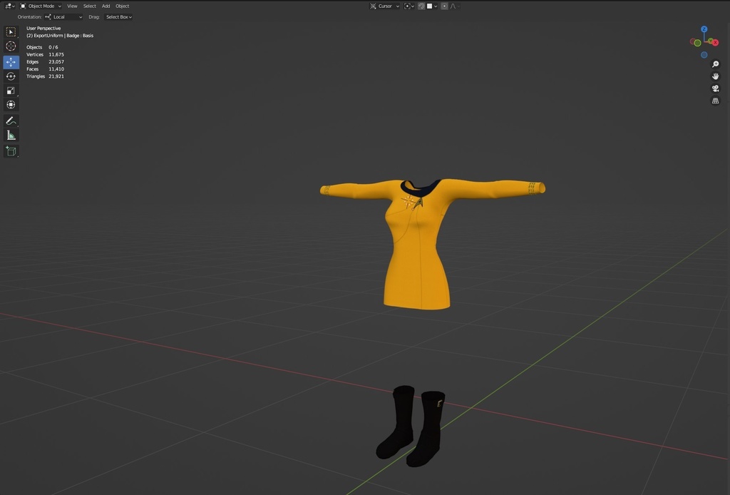 Star Trek: The Original Series (TOS) Uniform (Mini-skirt version)