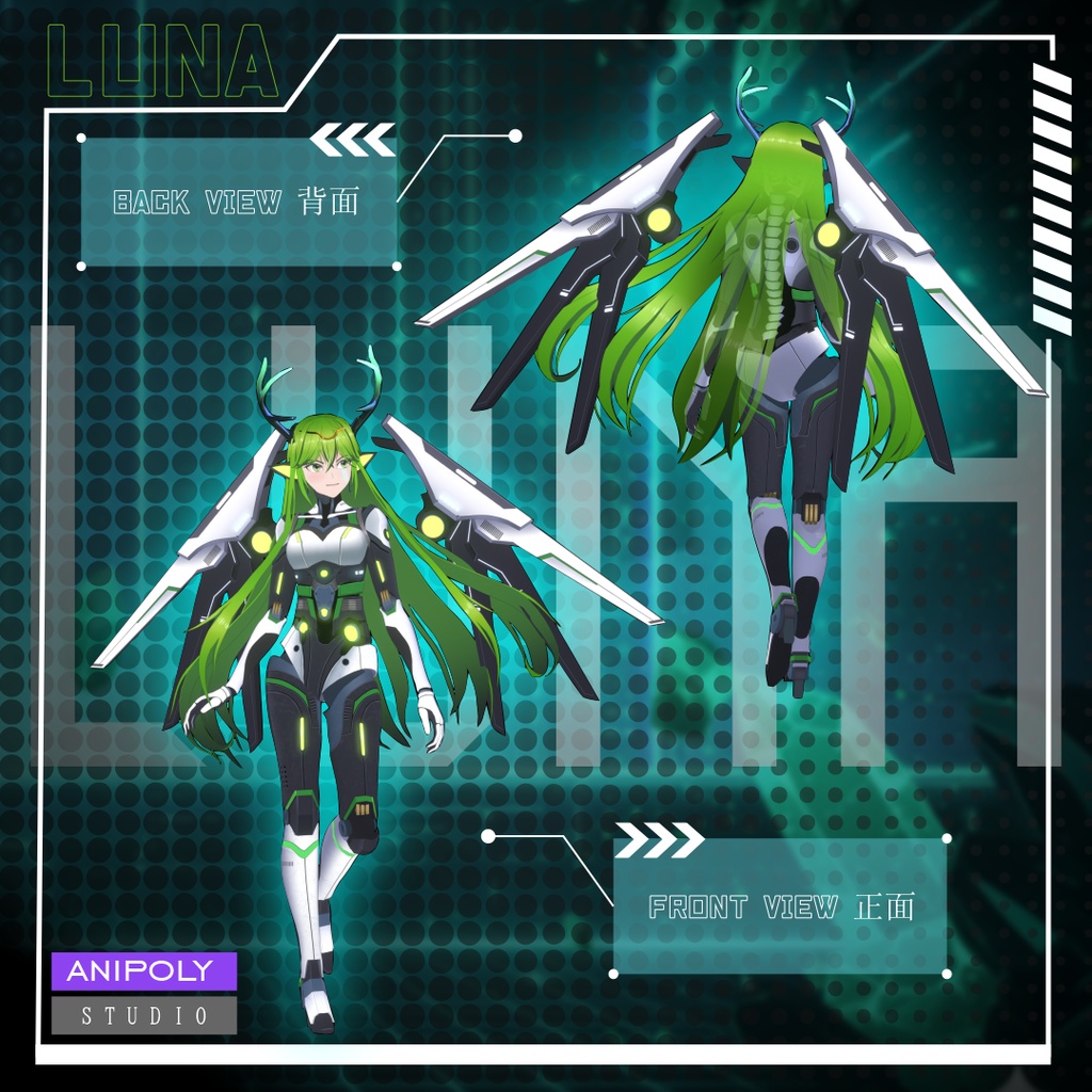 【オリジナル3Dモデル】サイバーエルフ:「エーテル.ルナ」 AETHER LUNA