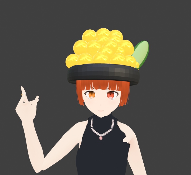 【おすしを頭にのっける?おすしんぼう】いくらの帽子【3Dモデル fbx/glb】