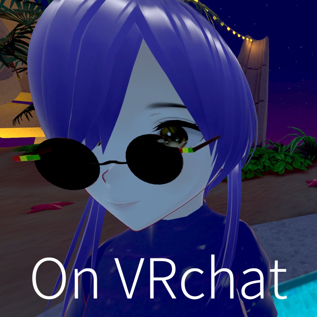 【商用可能✨️XWearでVRChatもVRMも】瞳もアピール。半ズレサングラス【レゲエカラー】