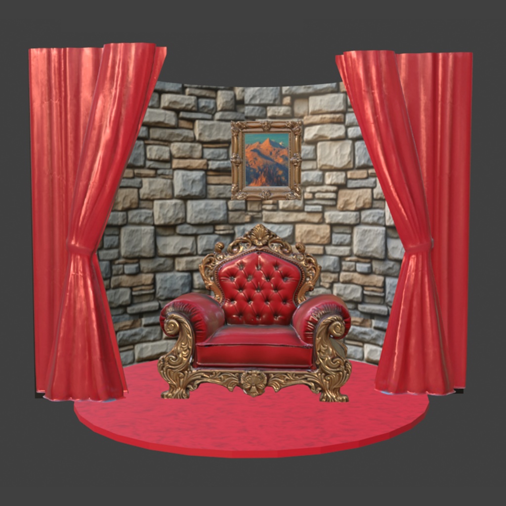 【商用可能✨️キャラが引き立つ】玉座のプレミアムステージセット