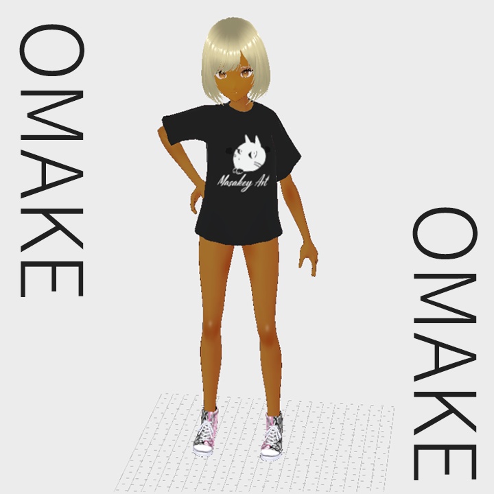 【商用可能✨️XWearでVRChatもVRMも】ひときわ目立つネガポジポップパーカー(ピンク黒)【3Dモデル】