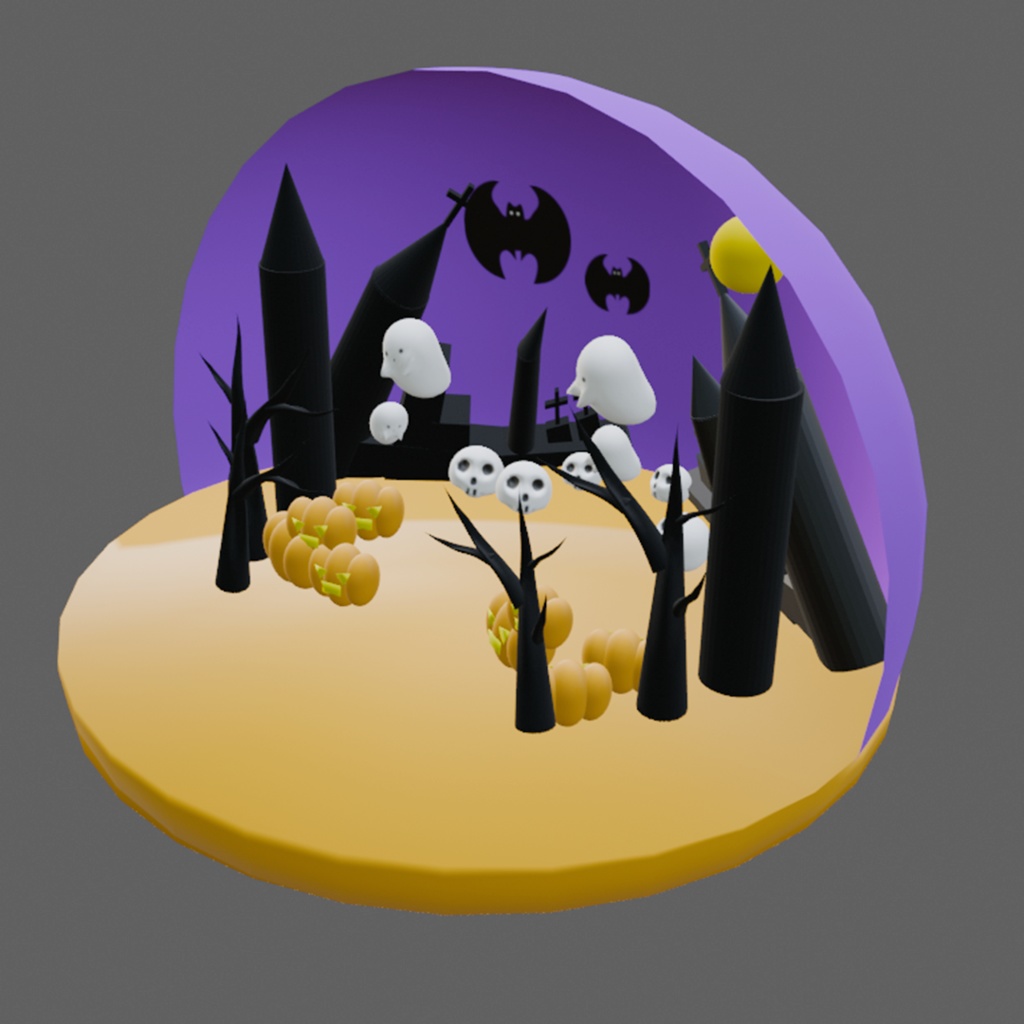 【キャラが引き立つ】ハロウィンの3Dステージセット