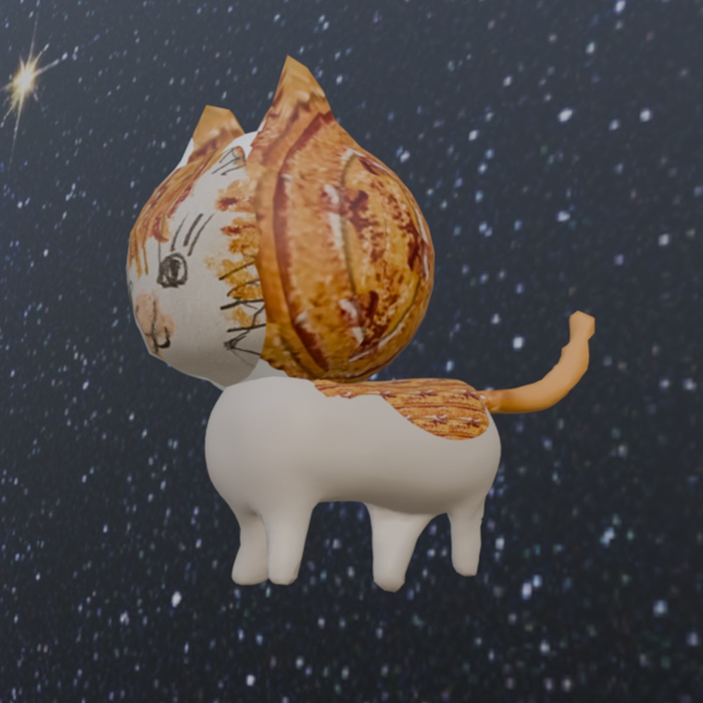 そぼくなねこのおきもの【商用可能✨️ほっこりするオリジナル3Dモデル】