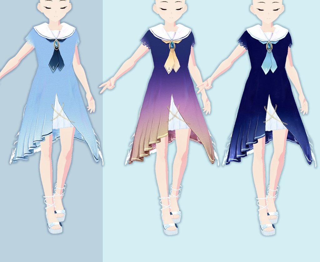 【Vroid】水面セーラー【無料版有】