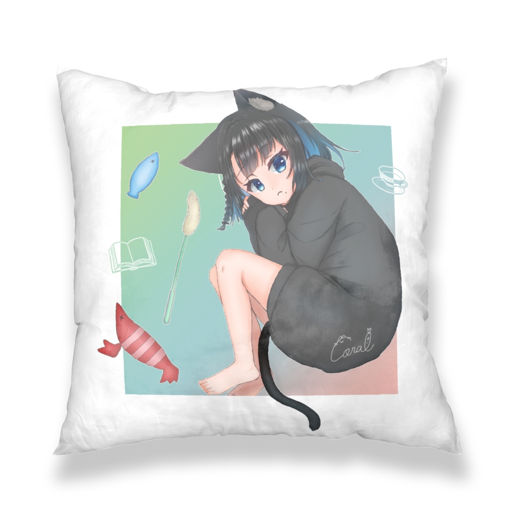 くろねこクッションカバー