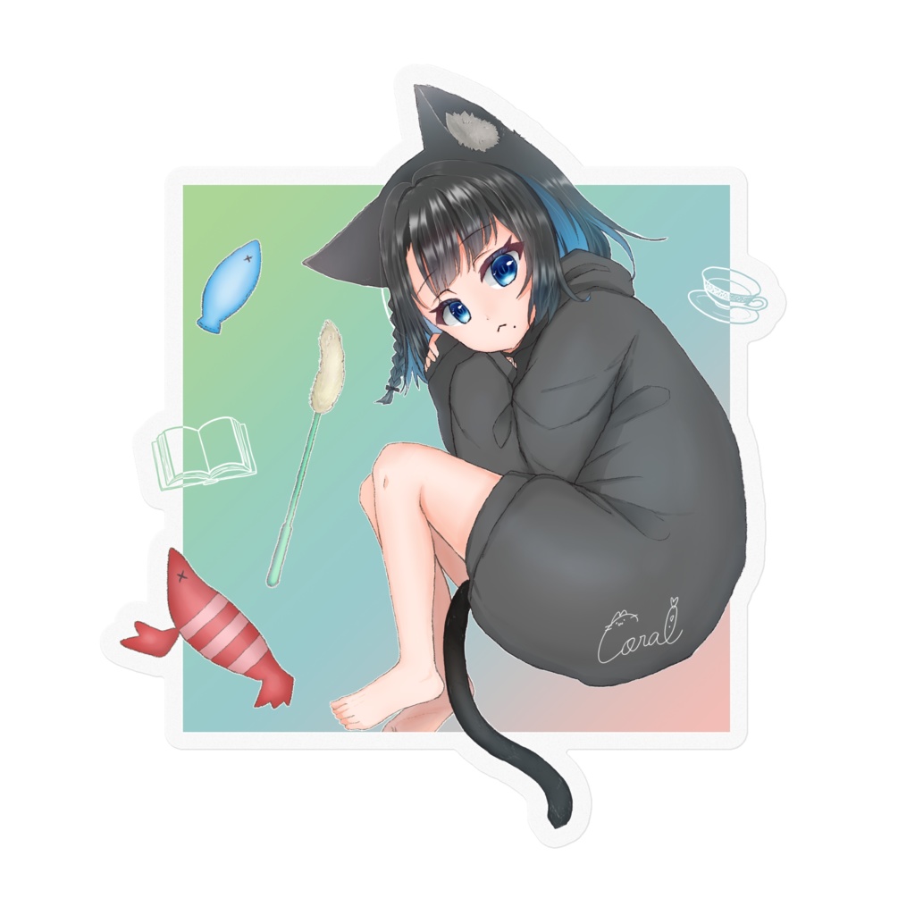 くろねこステッカー