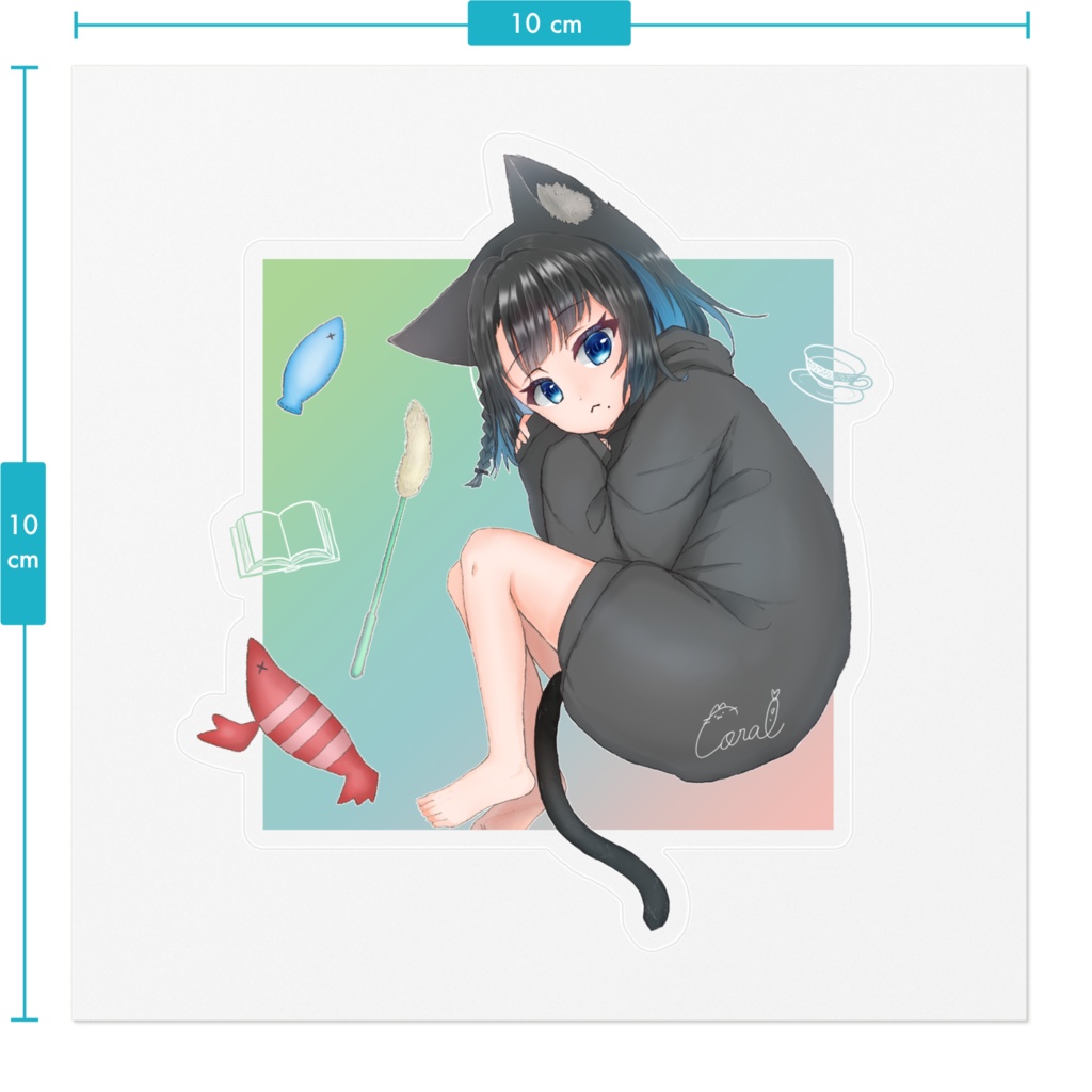 くろねこステッカー