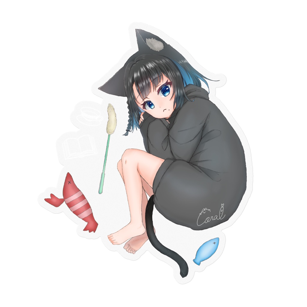 くろねこステッカー