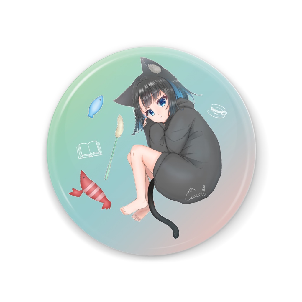 くろねこ缶ミラー