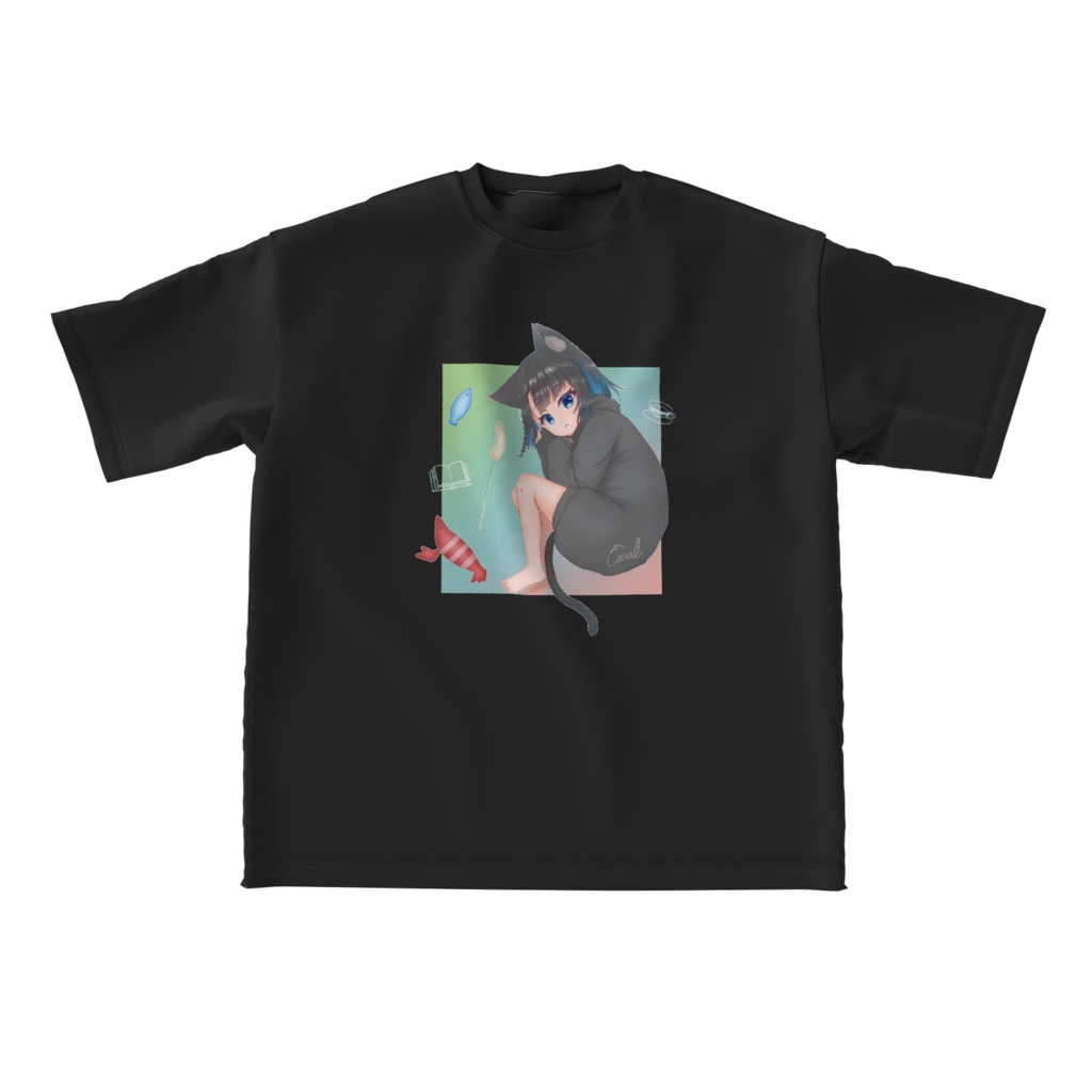 くろねこビッグシルエットTシャツ