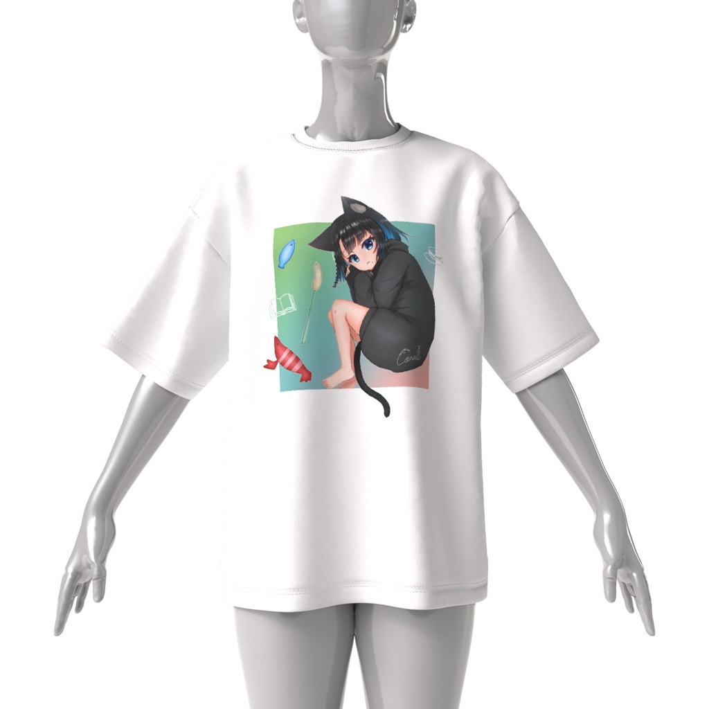 くろねこビッグシルエットTシャツ