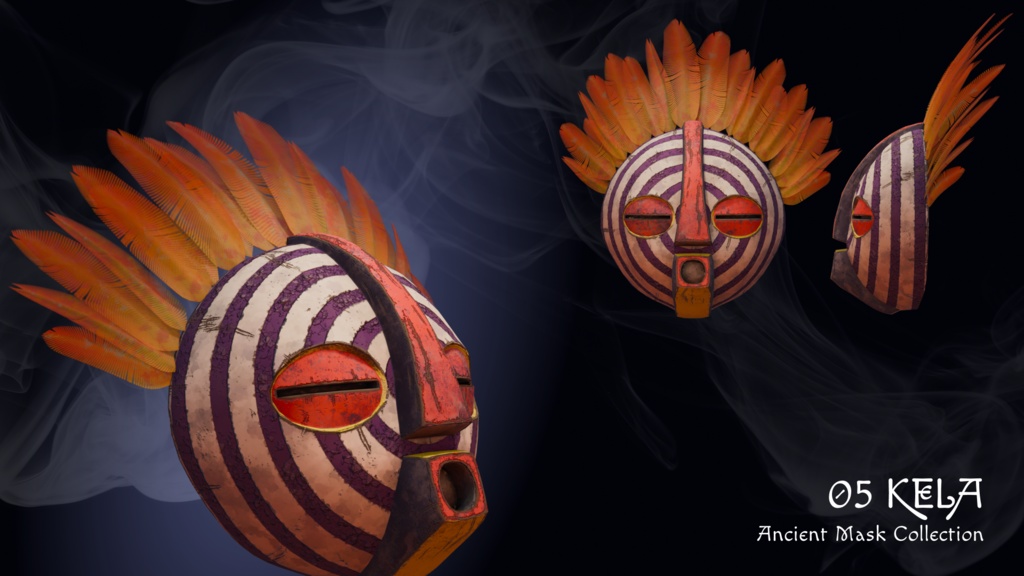 民族仮面コレクション 8種パック【ゲーム用3Dアセット】