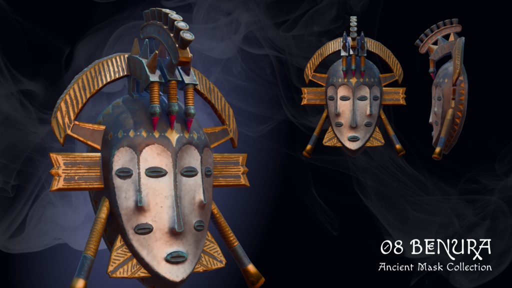 民族仮面コレクション 8種パック【ゲーム用3Dアセット】